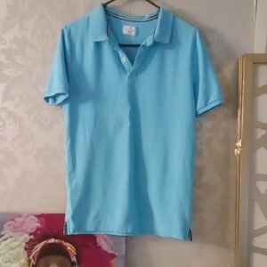 Class Club Blue Polo Shirt with Textured Fabric